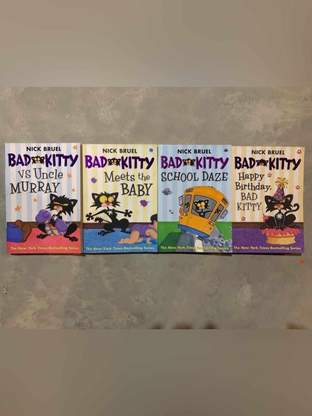 Nick Bruel Bad Kitty book set of 4 Children's Books used